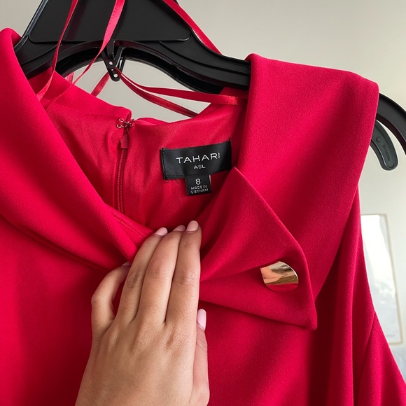 Elie Tahari Red Midi Dress - Picture 3 of 6